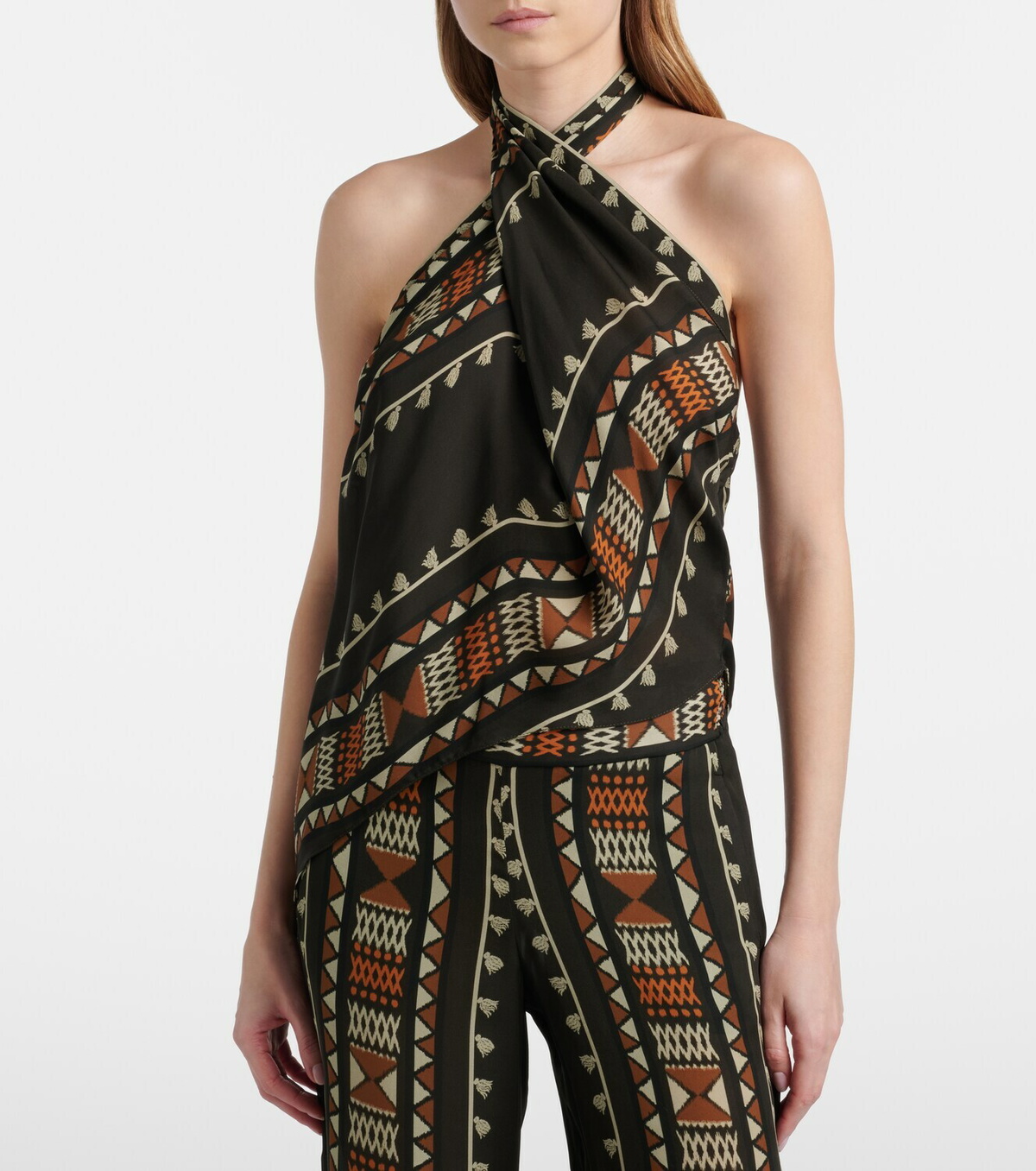 Johanna Ortiz Ancestral printed silk georgette top