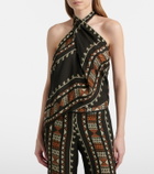 Johanna Ortiz Ancestral printed silk georgette top
