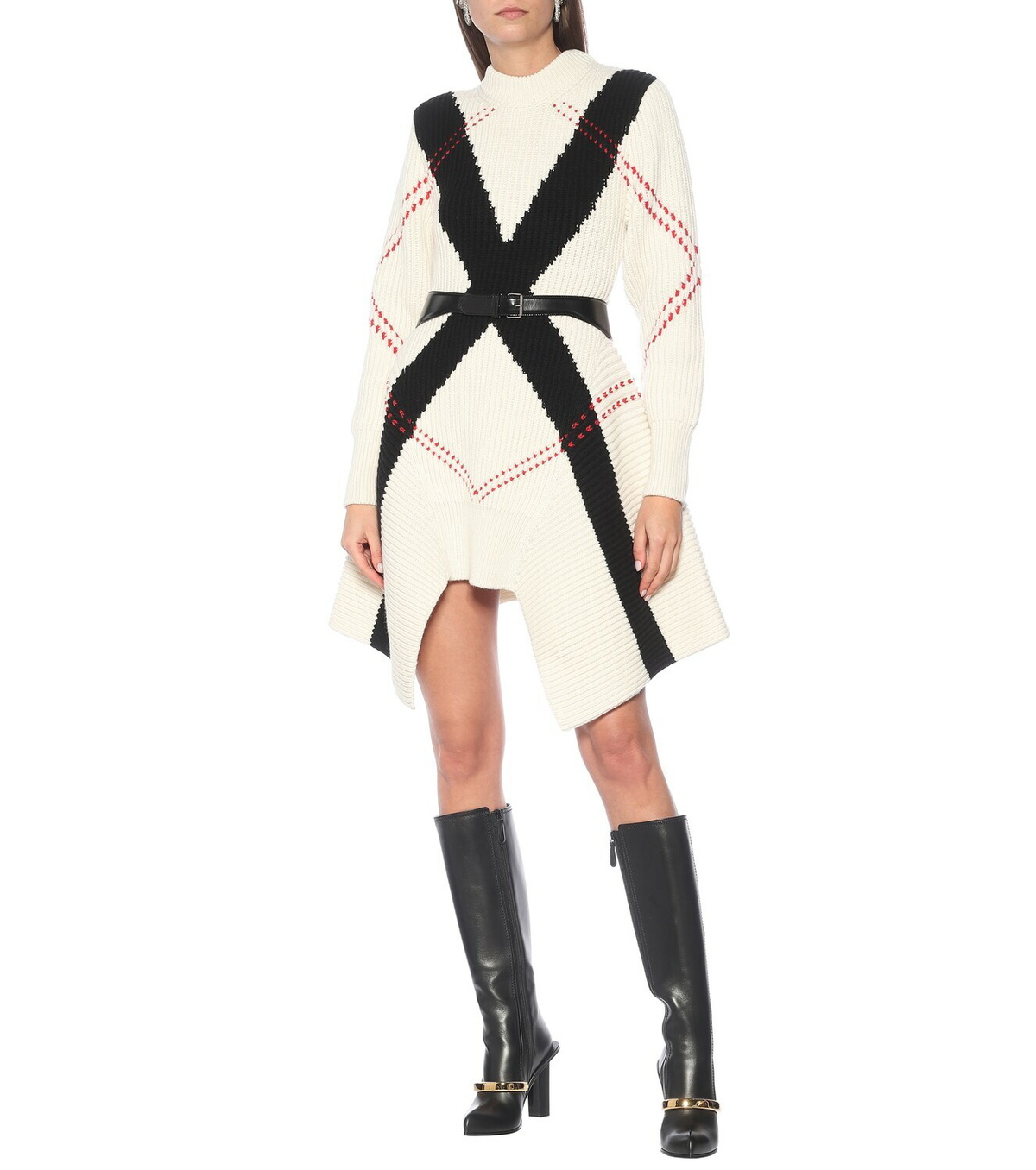 Alexander McQueen Argyle intarsia wool-blend sweater