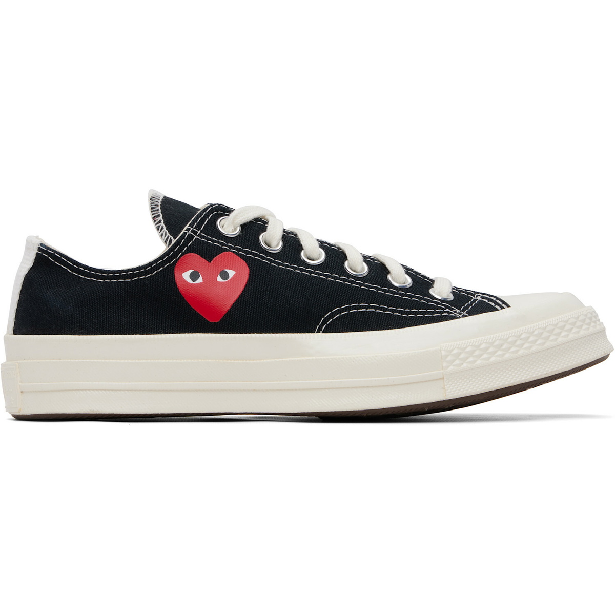 COMME des GARÇONS PLAY Black Converse Edition Chuck 70 OG Single Heart Sneakers
