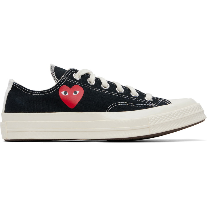 Photo: COMME des GARÇONS PLAY Black Converse Edition Chuck 70 OG Single Heart Sneakers