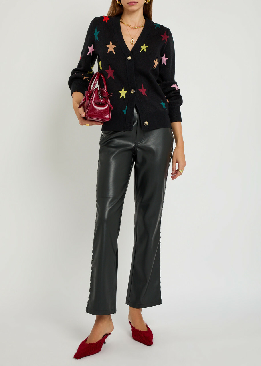 Never Fully Dressed Star Knit Cardigan Black