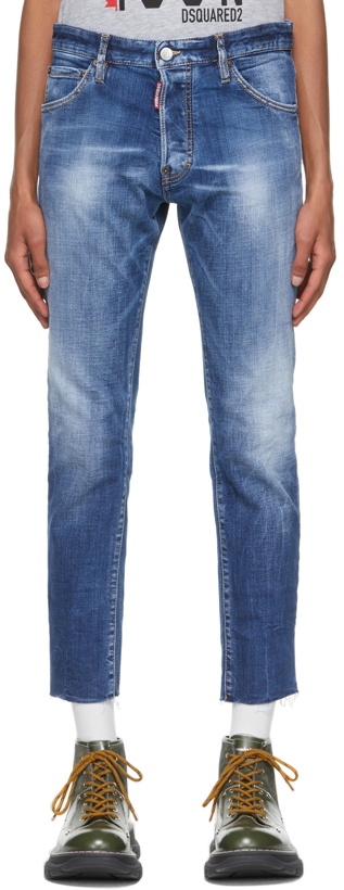 Photo: Dsquared2 Blue Cool Guy Cropped Jeans
