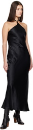 Silk Laundry Black Slope Midi Dress
