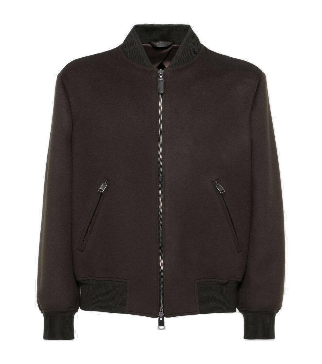 Brioni グレー ボンバージャケット BRIONI Linen-Blend Bomber Jacket for Men | MR PORTER