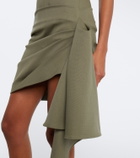 Alex Perry Draped virgin wool bustier dress