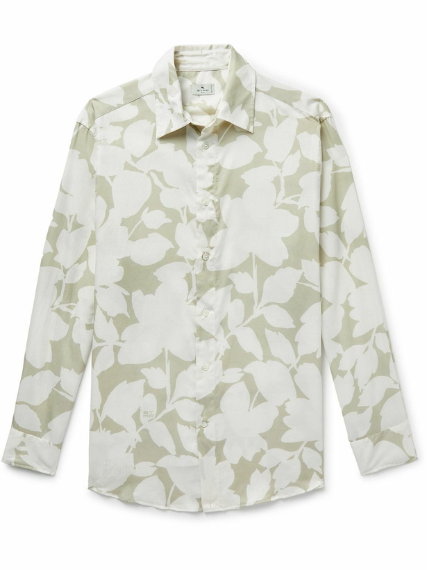 Photo: Etro - Floral-Print Cotton Shirt - Neutrals