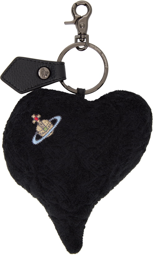Photo: Vivienne Westwood Black Towelling Plush Heart Keychain