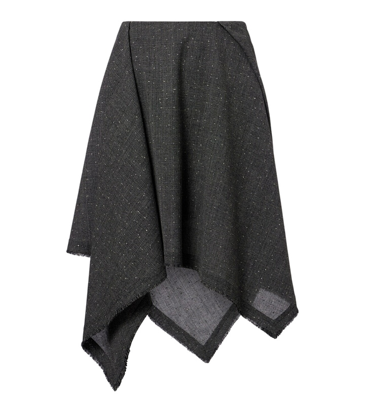 Photo: McQueen Prince of Wales check wool midi skirt