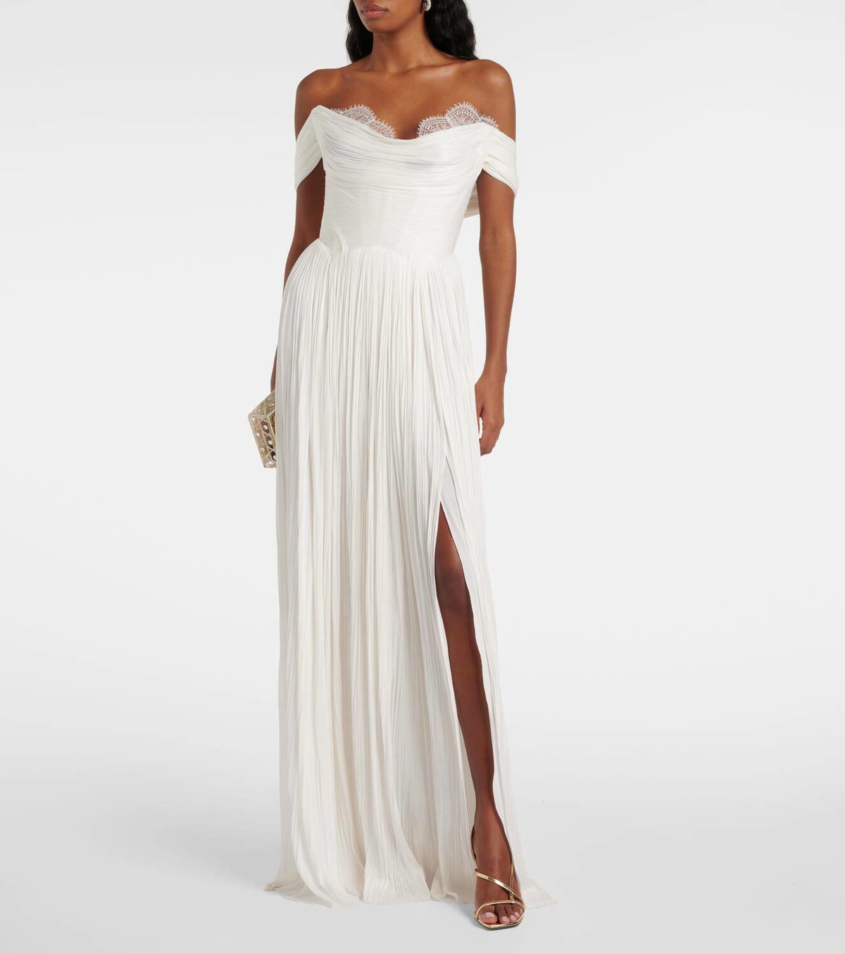 Maria Lucia Hohan / マリアルーシアホーハン シルク100% Maria Lucia Hohan Victoria draped silk gown Maria Lucia Hohan