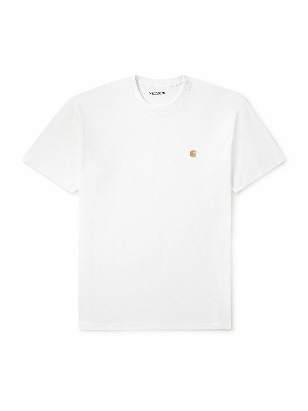 Photo: Carhartt WIP - Logo-Embroidered Cotton-Jersey T-Shirt - White