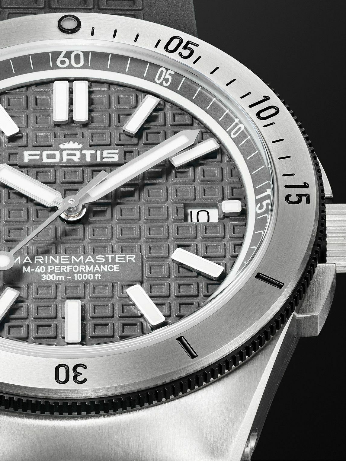 Fortis - Marinemaster M-40 40mm Automatic Recycled Stainless Steel and Rubber Watch, Ref. F8120005