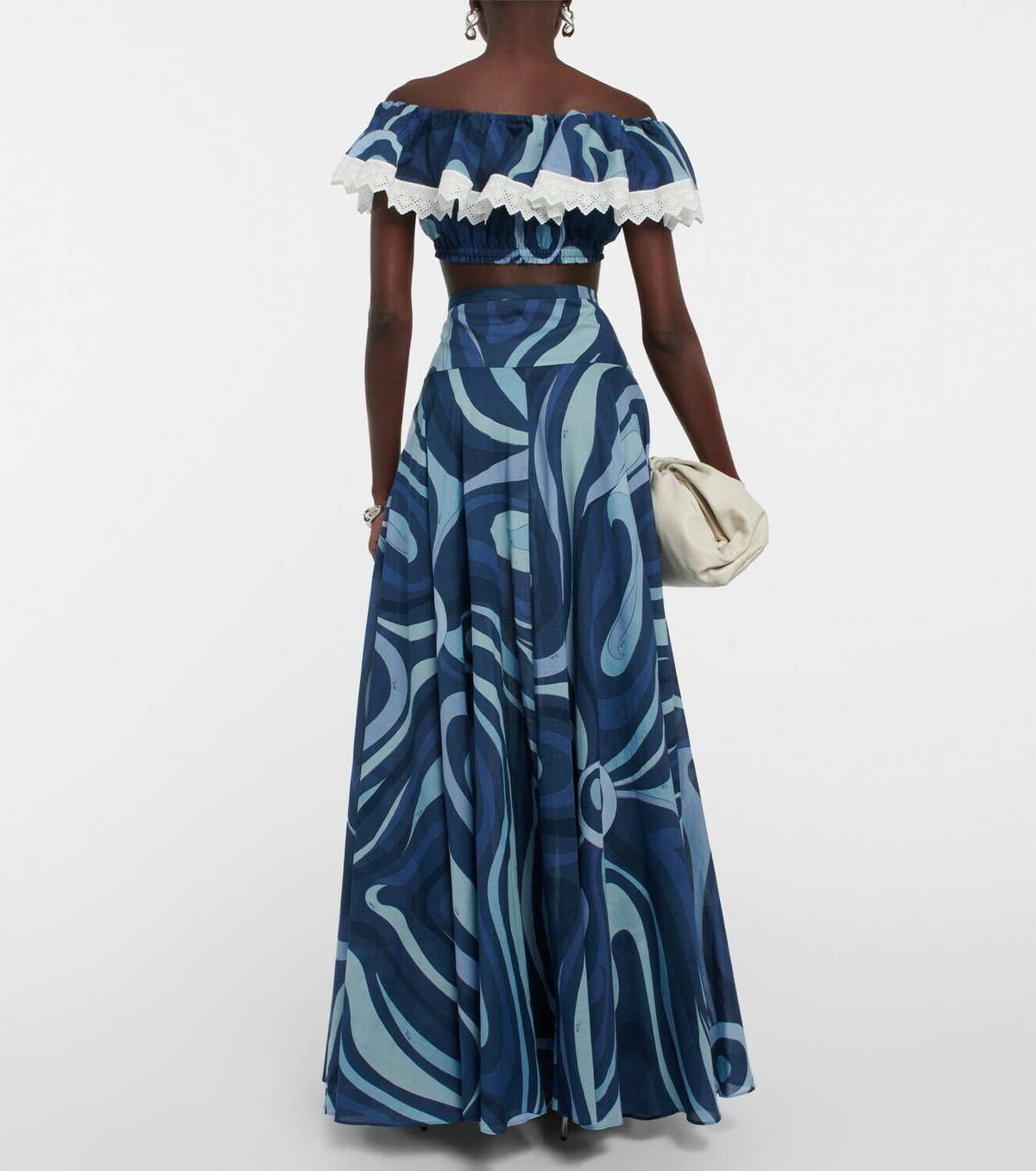 Pucci Marmo-print cotton crop top