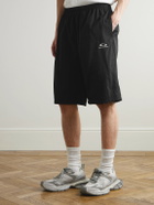Balenciaga - Wide-Leg Logo-Embroidered Shell Shorts - Black