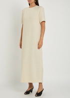 Khaite Webber Bouclé Midi Dress Natural