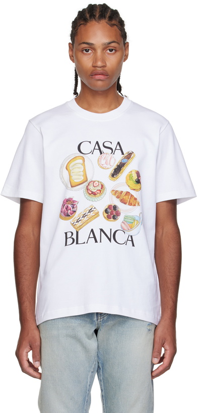 Photo: Casablanca White Graphic T-Shirt