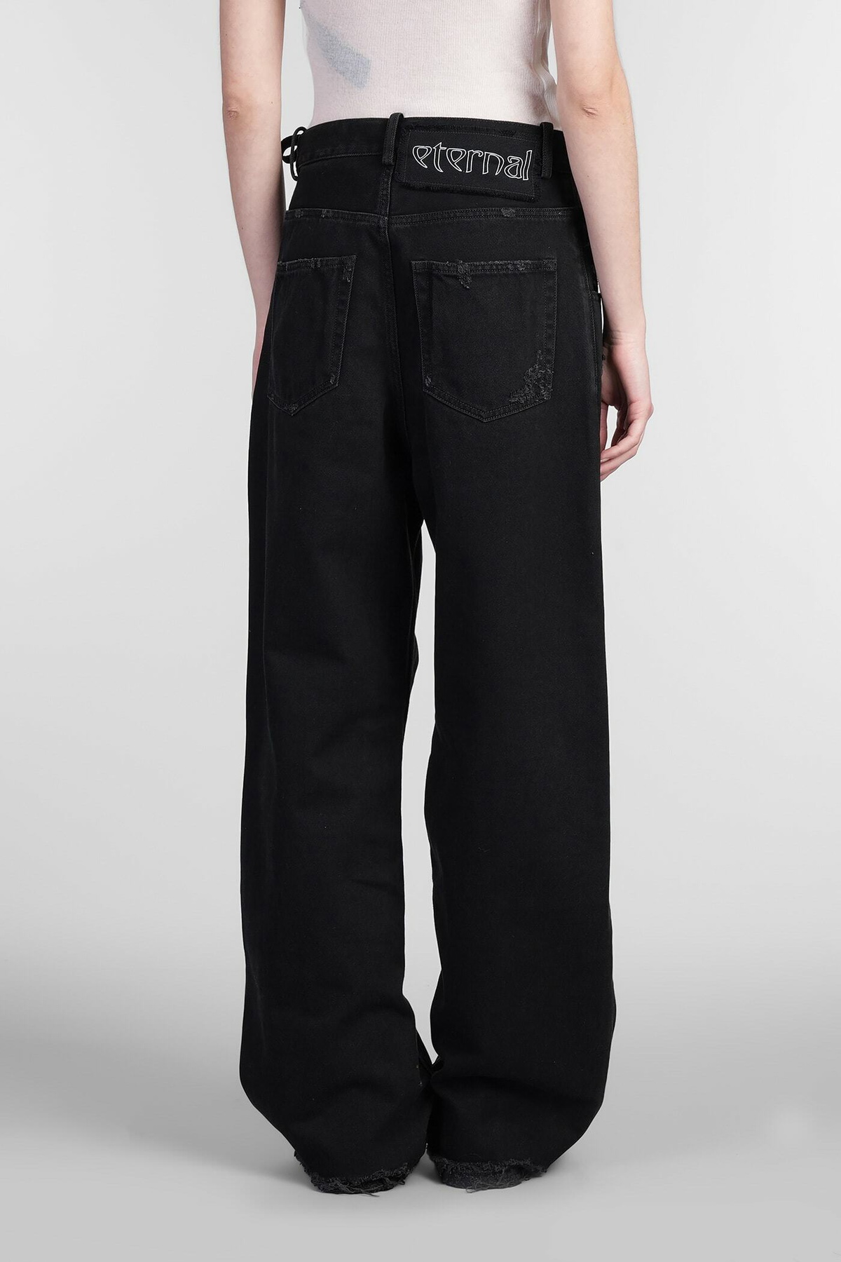 Ann Demeulemeester Polly Jeans In Black Denim Ann Demeulemeester
