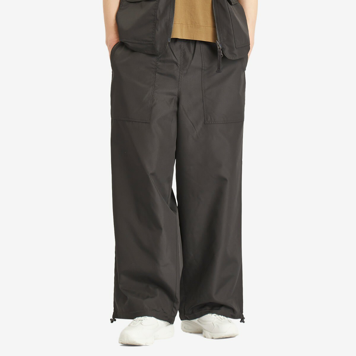 Taion Men's Military Reversible Wide Trousers in Black