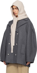 GANNI Beige Wool Mix Balaclava
