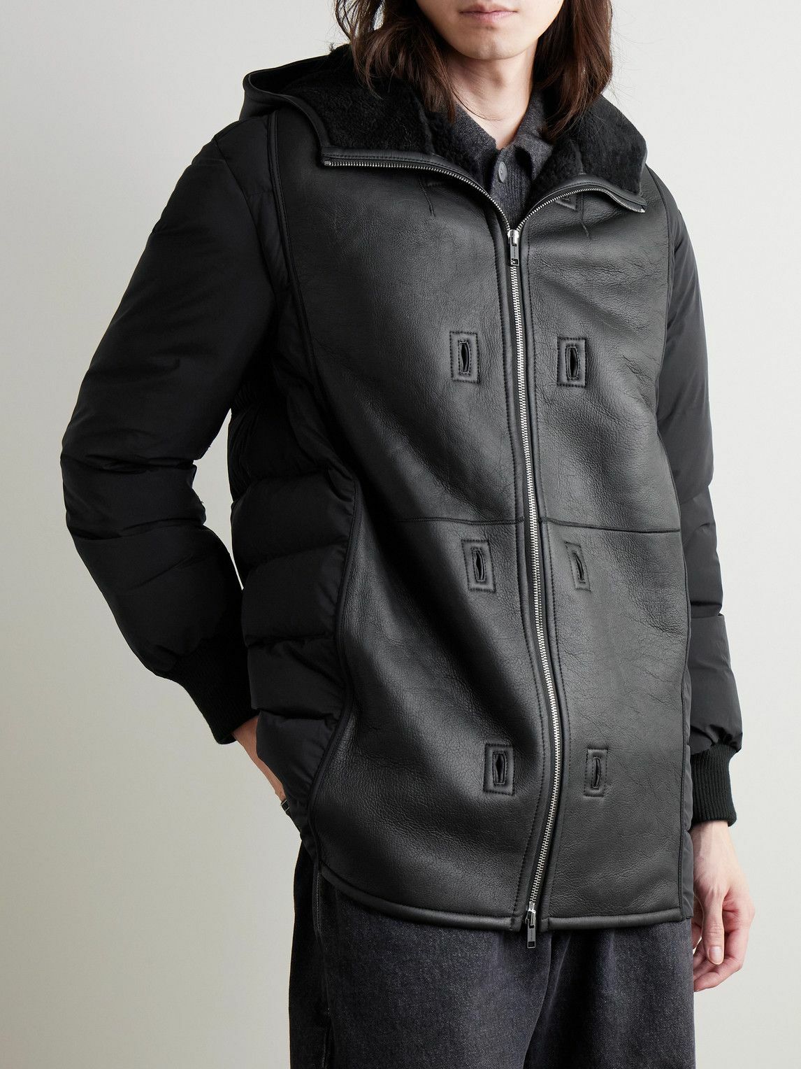 Yves Salomon - Cotton-Blend Twill Parka with Detachable Shearling Liner - Black