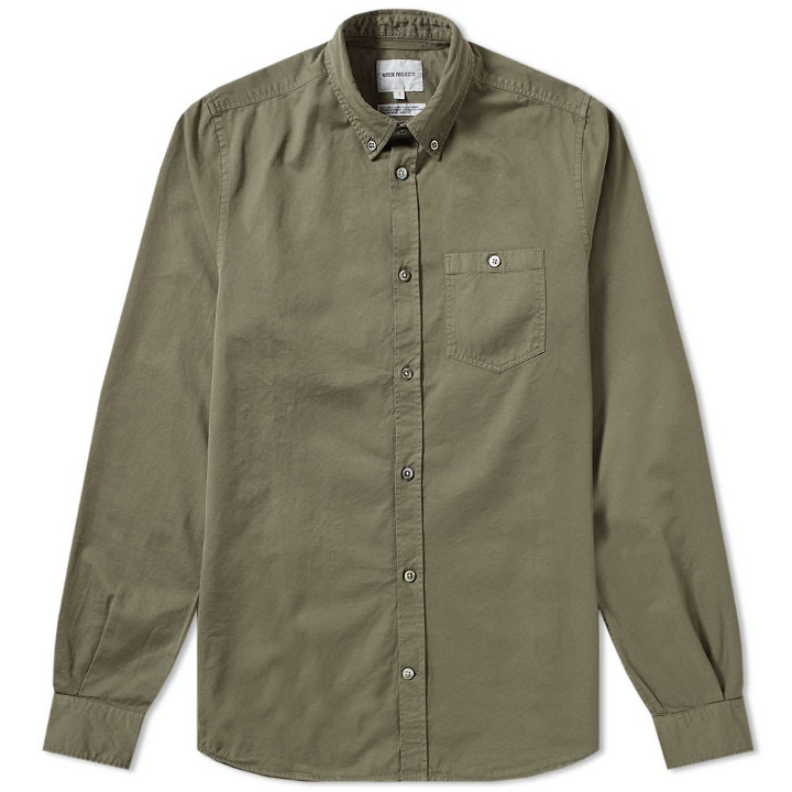 Photo: Norse Projects Anton Twill Button Down Shirt Ivy Green