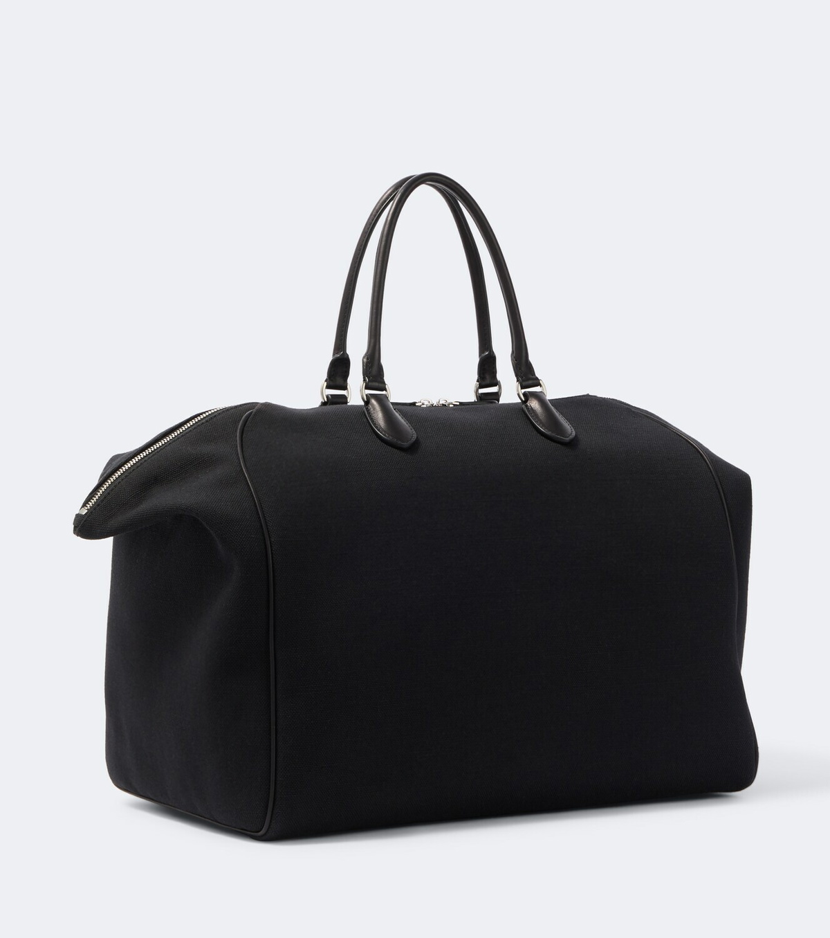 The Row Timo leather-trimmed canvas tote bag