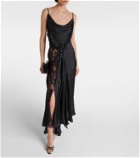 Y/Project Lace-trimmed asymmetric maxi dress