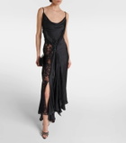 Y/Project Lace-trimmed asymmetric maxi dress