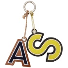 Acne Studios Yellow and Blue Letters Keychain