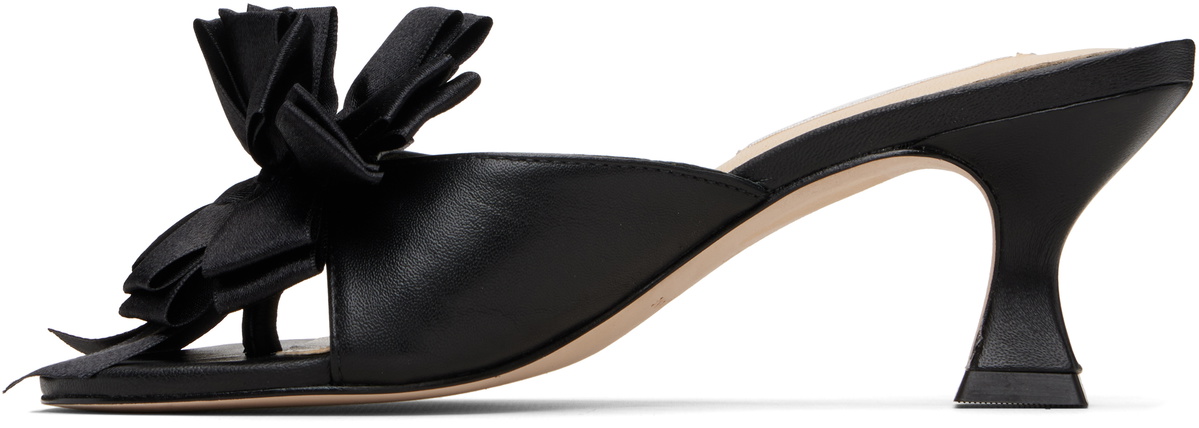 Sandy Liang Black Celebration Mule Heels