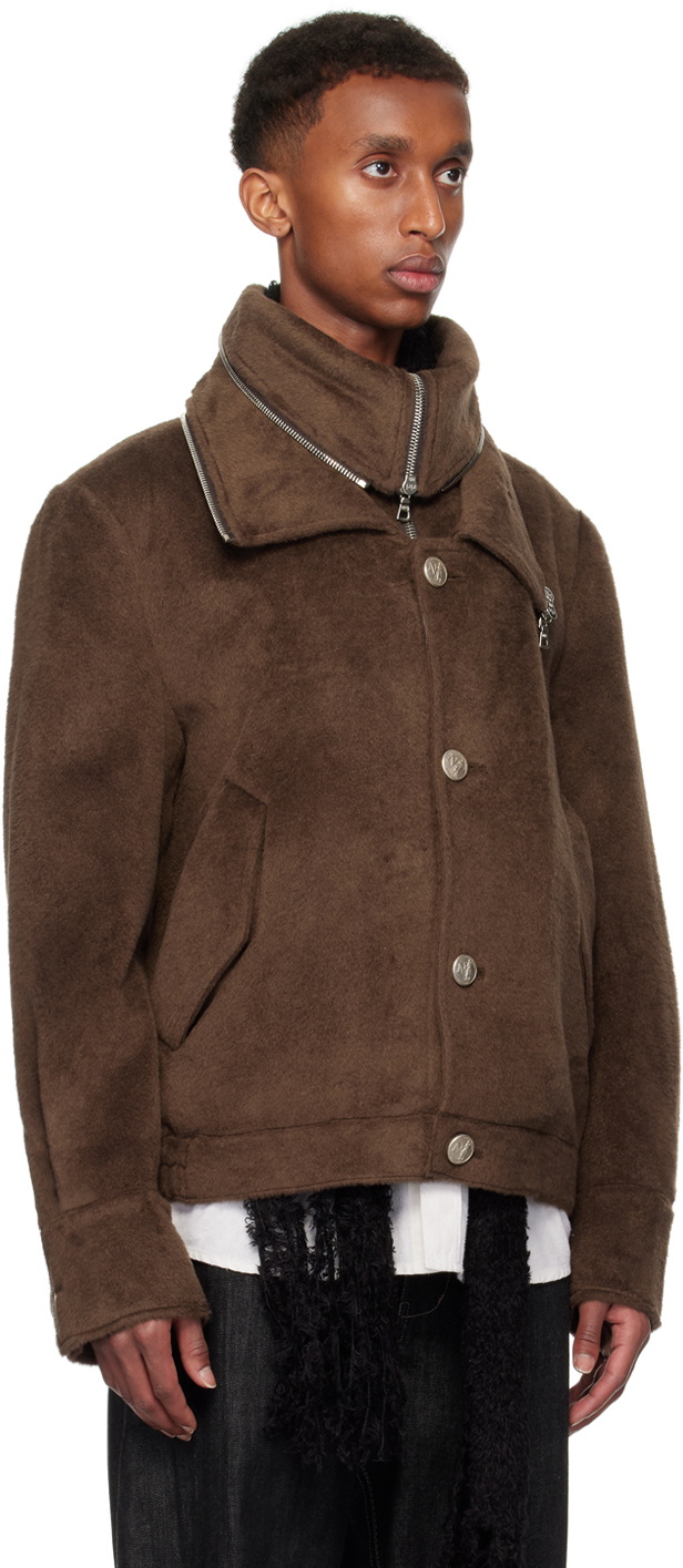NULLUS Brown Multi-Form Aero Collar Jacket NULLUS