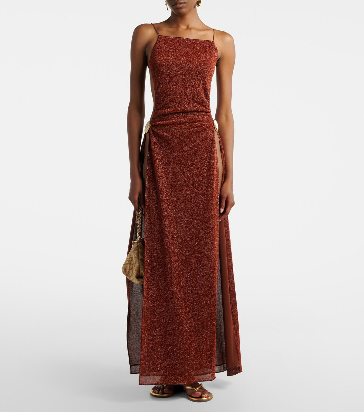 Oséree Lumière Shell open-back midi dress