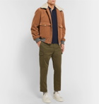 Brunello Cucinelli - Slim-Fit Contrast-Tipped Cotton-Piqué Polo Shirt - Navy