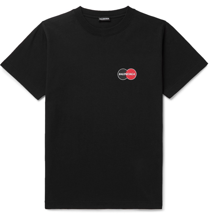 Photo: Balenciaga - Logo-Print Cotton-Jersey T-Shirt - Black