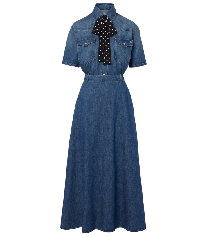 Photo: Valentino Belted denim polo dress