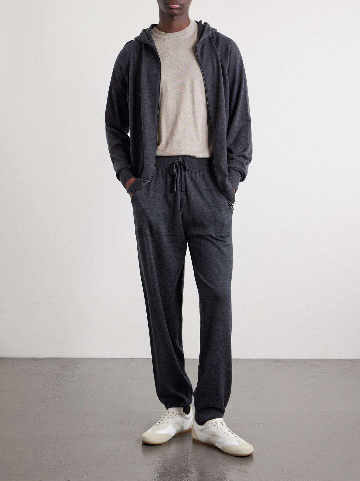 John Smedley - Henning Tapered Merino Wool Sweatpants - Gray
