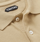 TOM FORD - Slim-Fit Cotton-Piqué Polo Shirt - Neutrals