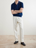 Oliver Spencer - Westcott Open-Collar Organic Cotton Polo Shirt - Blue