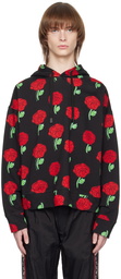 Versace Jeans Couture Black Rose Print Hoodie