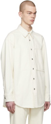Wooyoungmi Off-White Embossed Logo Denim Shirt