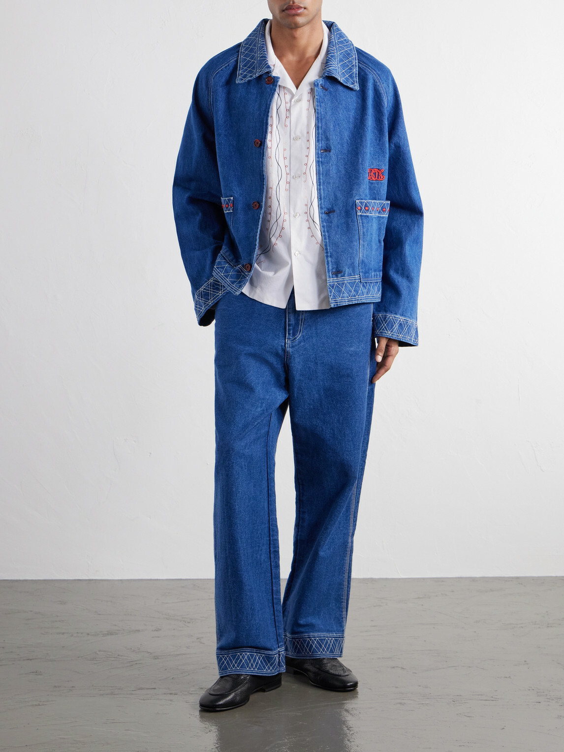 BODE - Camp-Collar Embroidered Cotton-Poplin Shirt - White