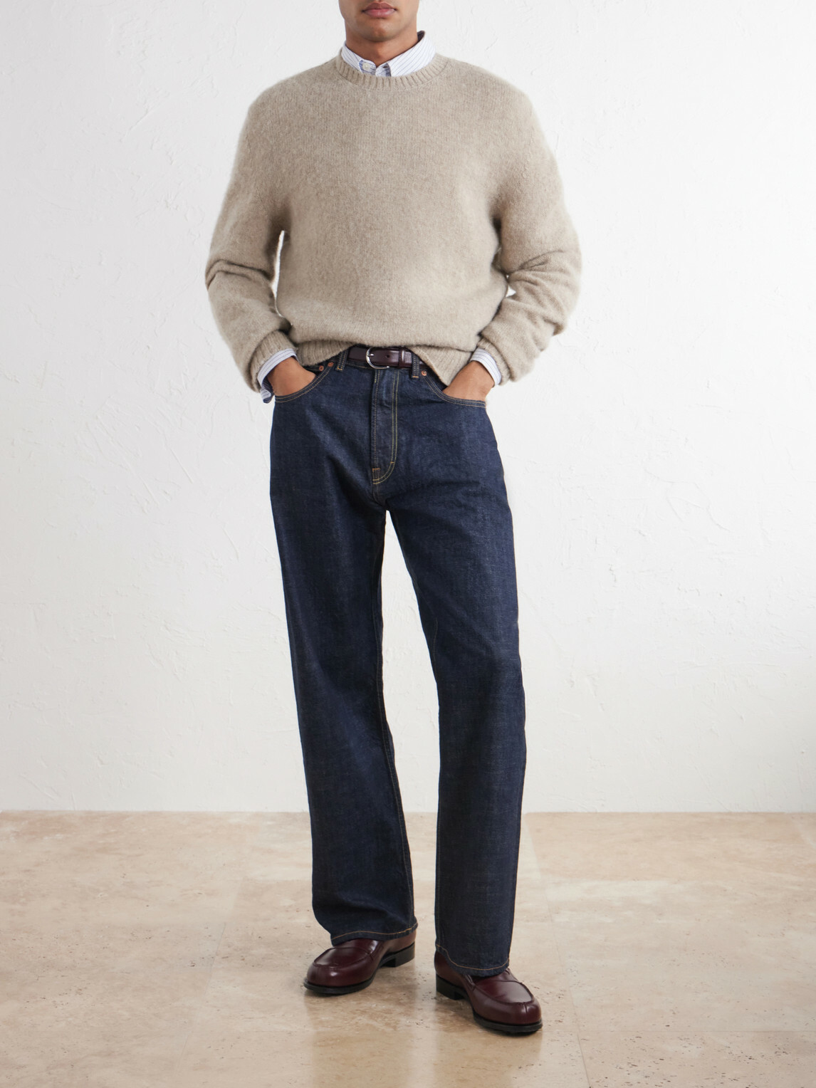 De Bonne Facture - Shaggy Sheep Wool Sweater - Neutrals