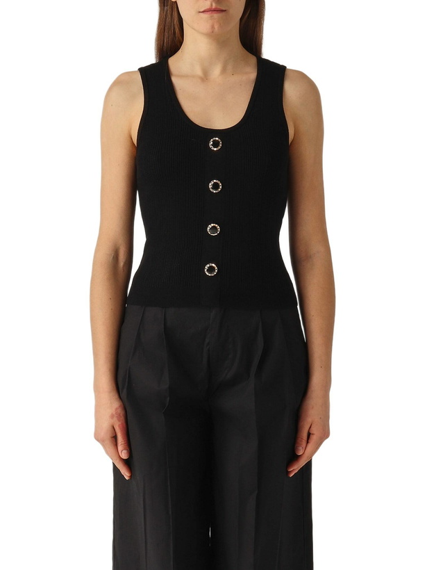 Photo: TwinSet Top In Maglia Con Bottone Decoro Top-wear