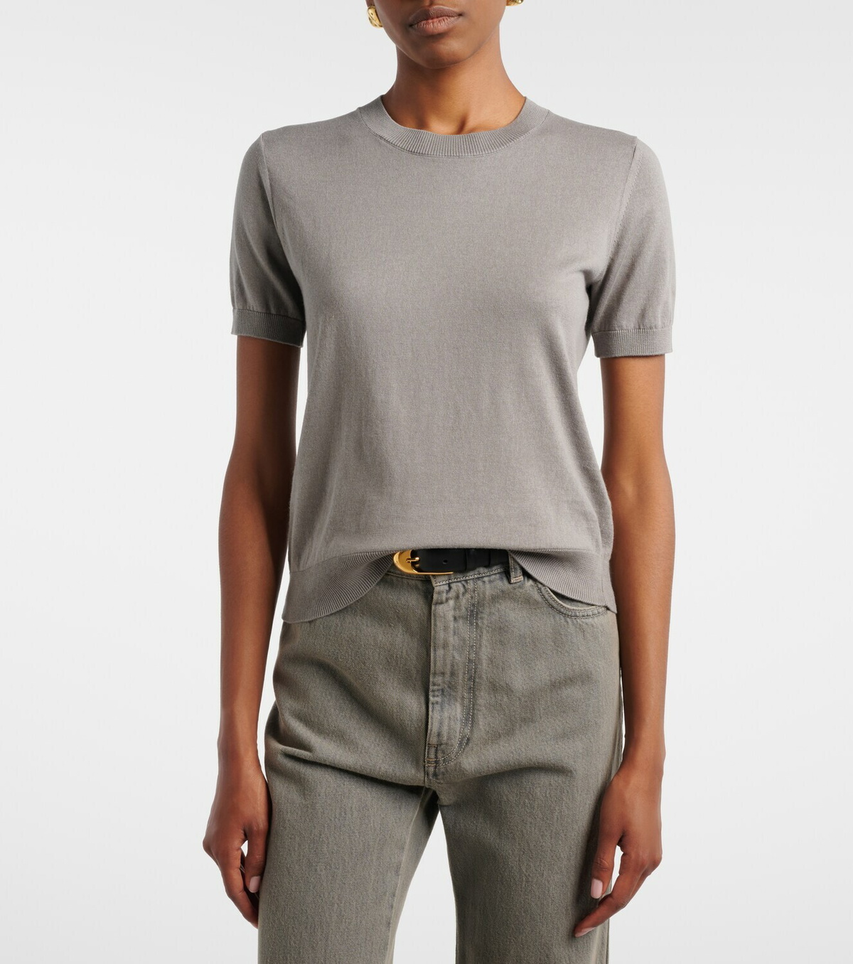 'S Max Mara Cotton, silk, and cashmere knitted top