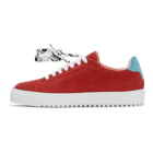 Off-White Red and White Suede Arrow Sneakers