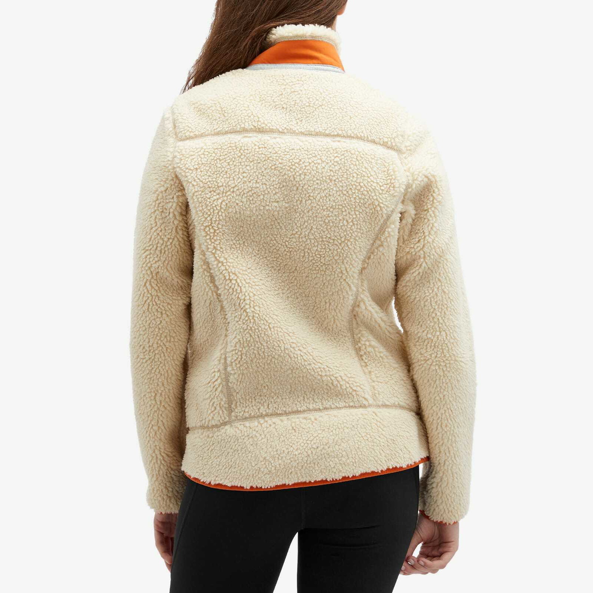 Patagonia Women's Classic Retro Jacket in Dark Natural W/Redtail Rust