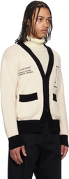 Moncler Genius Moncler x FRGMT Hiroshi Fujiwara Off-White Embroidered Cotton Cardigan