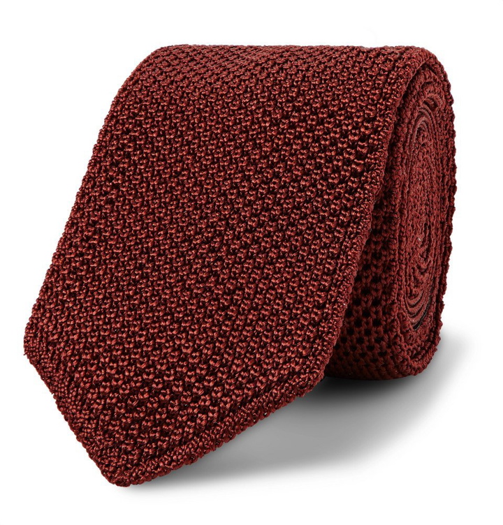 Photo: Brioni - 6.5cm Knitted Silk Tie - Burgundy