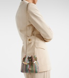Jimmy Choo Bon Bon Small raffia-effect bucket bag