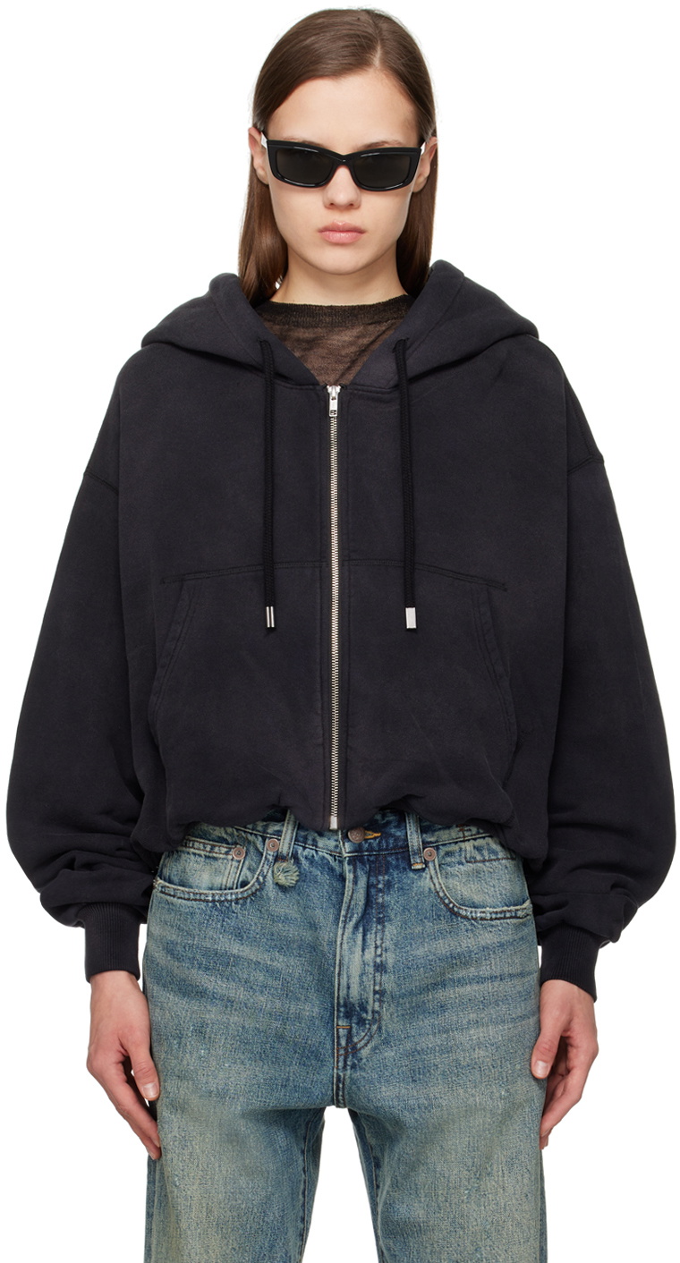 R13 Black Zip Hoodie